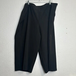 Eloquii Women’s Size 24 Black Side Zip Wide Leg Cropped Pants Work